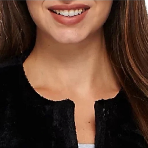 NWOT LOGO By Lori Goldstein Collarless Topper Coat With Pockets. Black. Size 2X - Picture 13 of 14